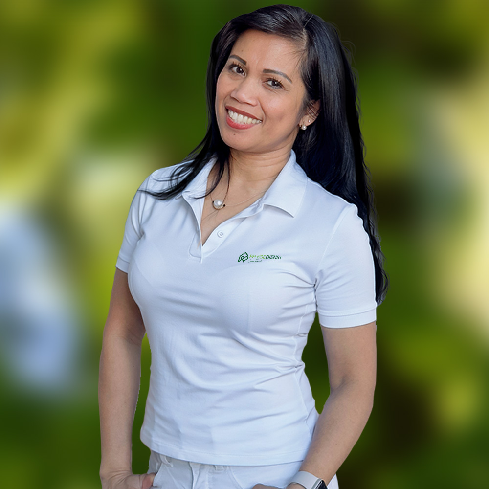Porträt von Gene Faust, examinierte Altenpflegerin und Inhaberin des ambulanten Pflegedienstes